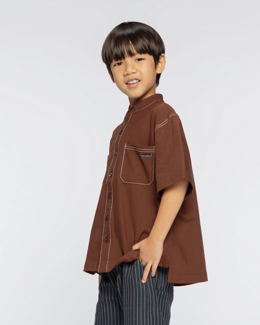 Ananta shirt Kids Dark Brown