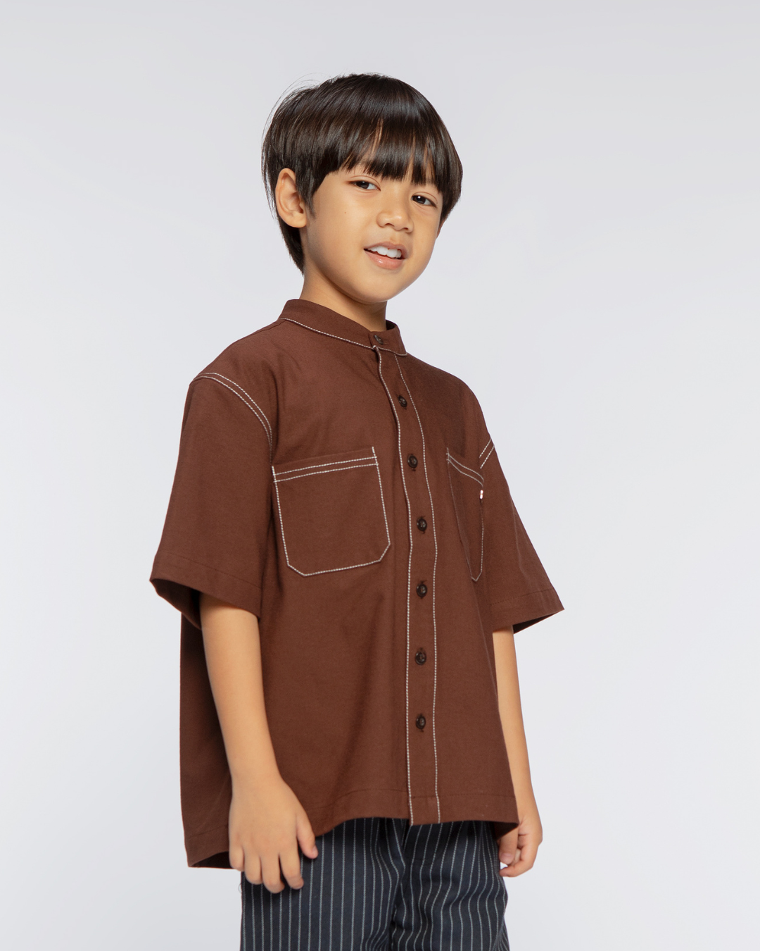 Ananta shirt Kids Dark Brown