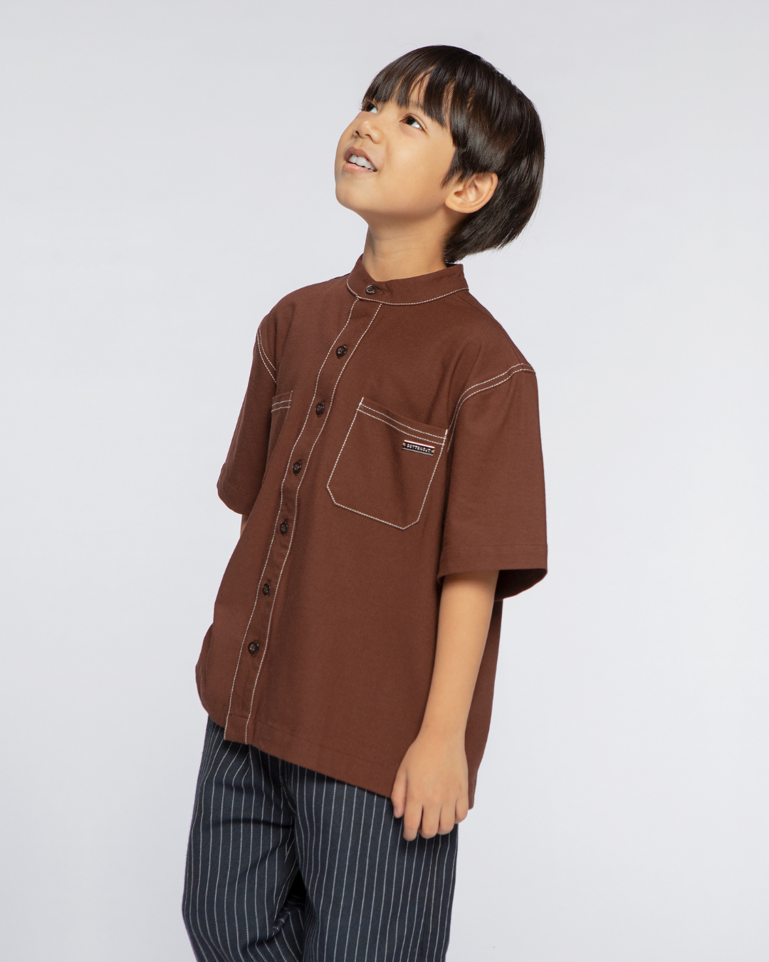 Ananta shirt Kids Dark Brown