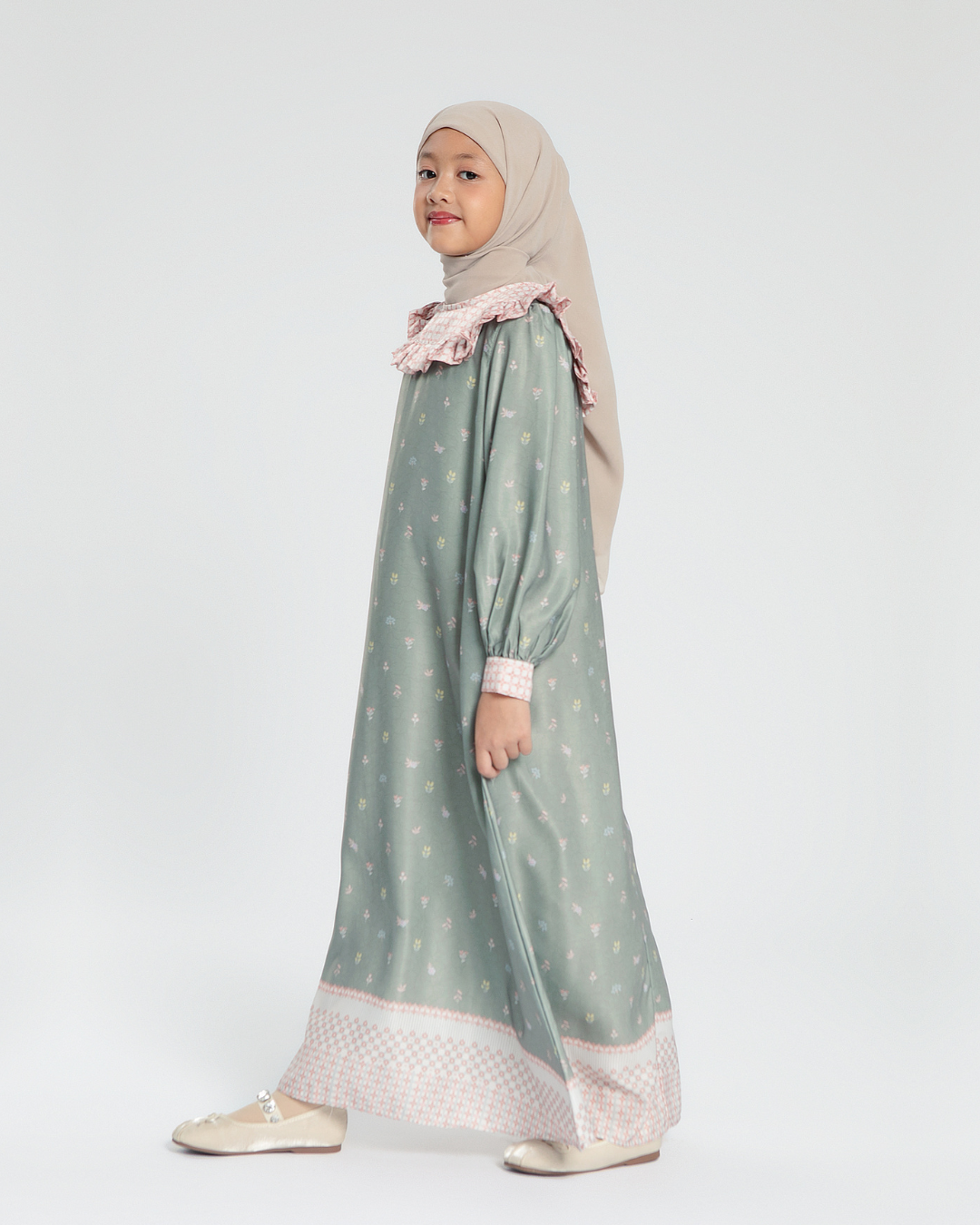 Azalea dress Kids Moss Green