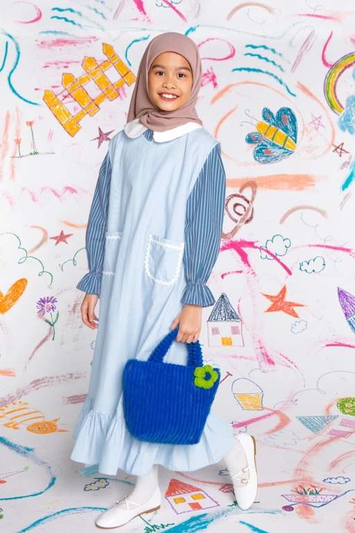 Image of Freya Outer Dress Kids Powder Blue (Outer Only)