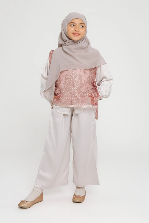 Image of Zaida set Mom & Kids (Sage,Maroon,Dusty Pink)