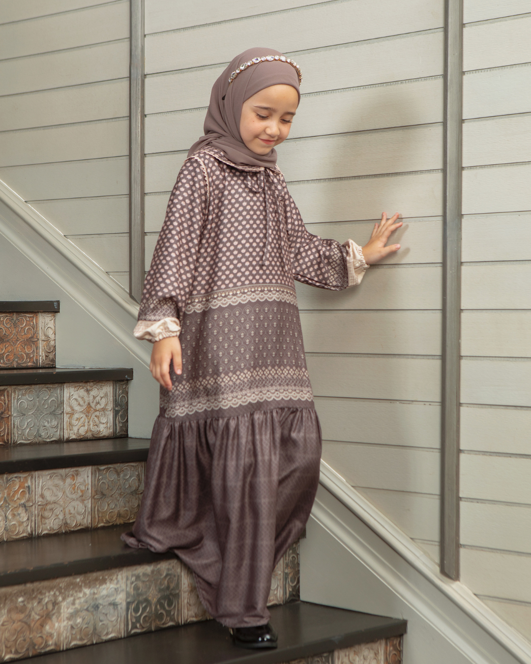 Samira dress Kids Brown