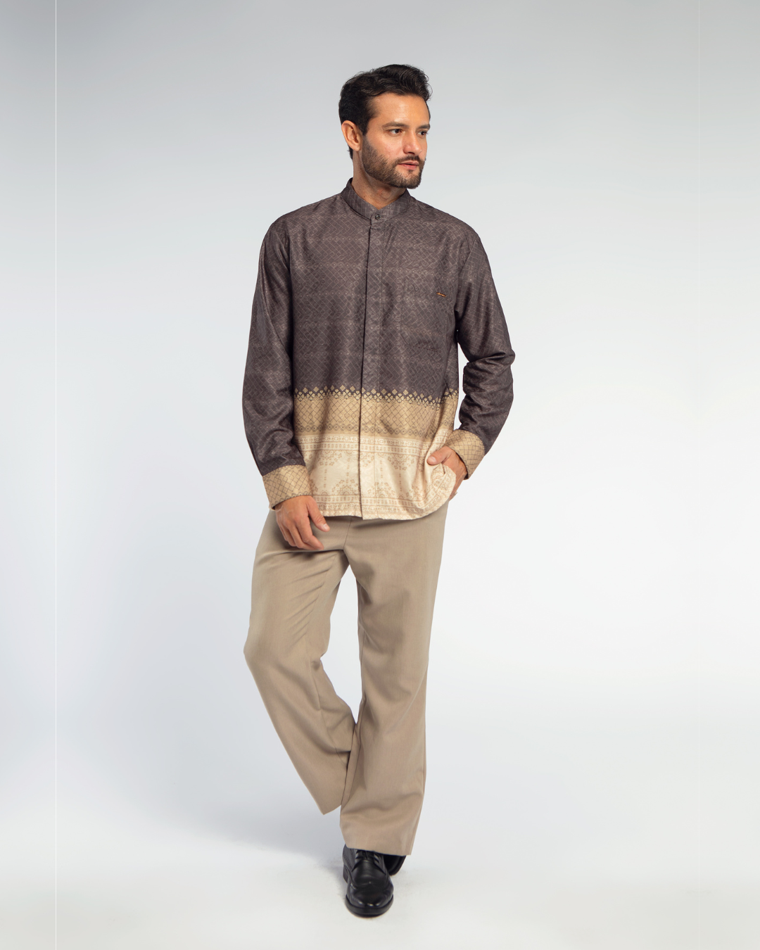 Samira shirt Dad Brown Lengan Panjang