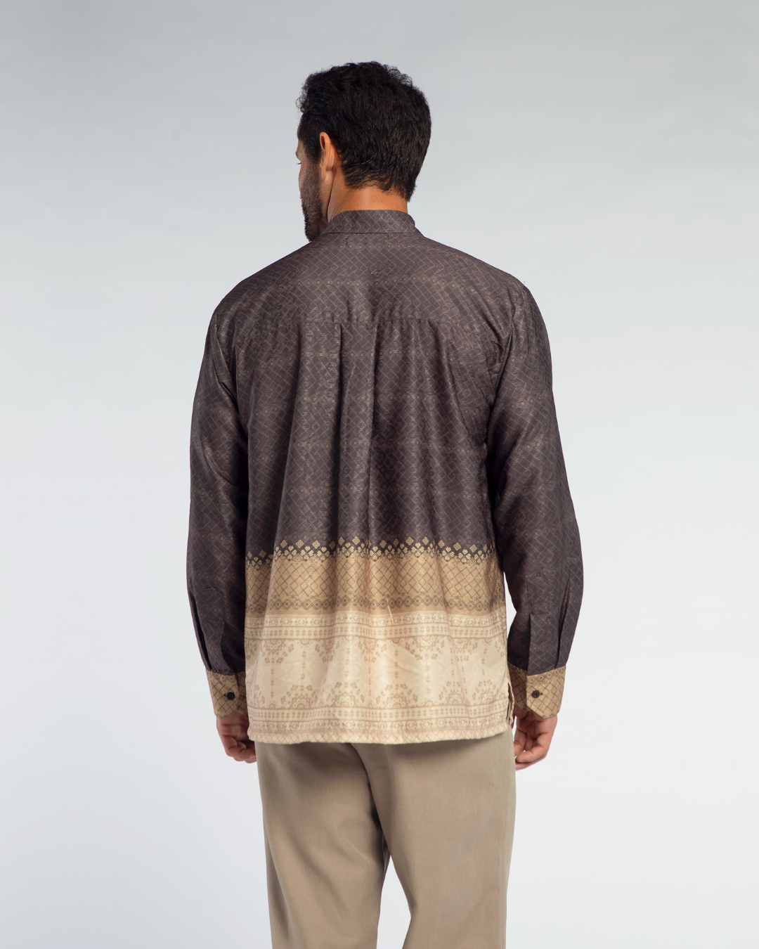 Samira shirt Dad Brown Lengan Panjang
