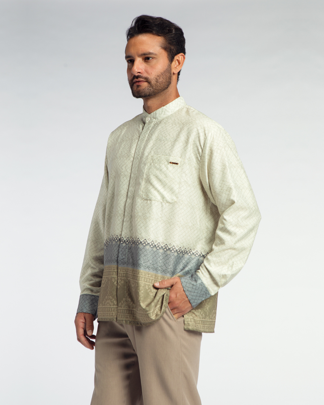 Samira shirt Dad Cream Lengan Panjang