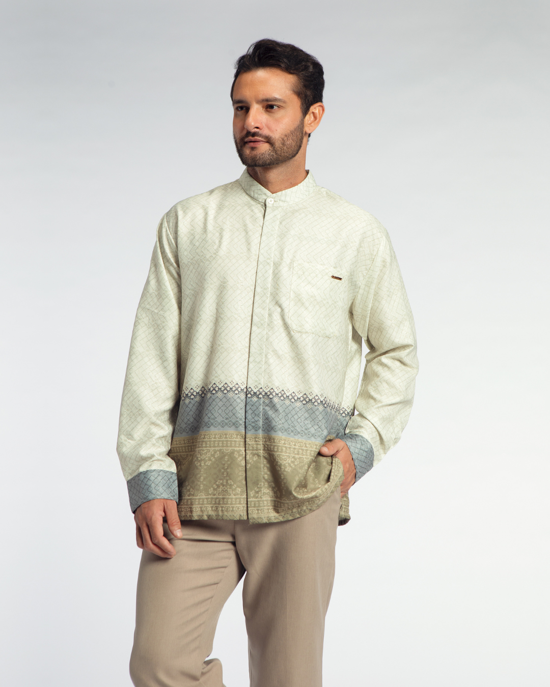 Samira shirt Dad Cream Lengan Panjang