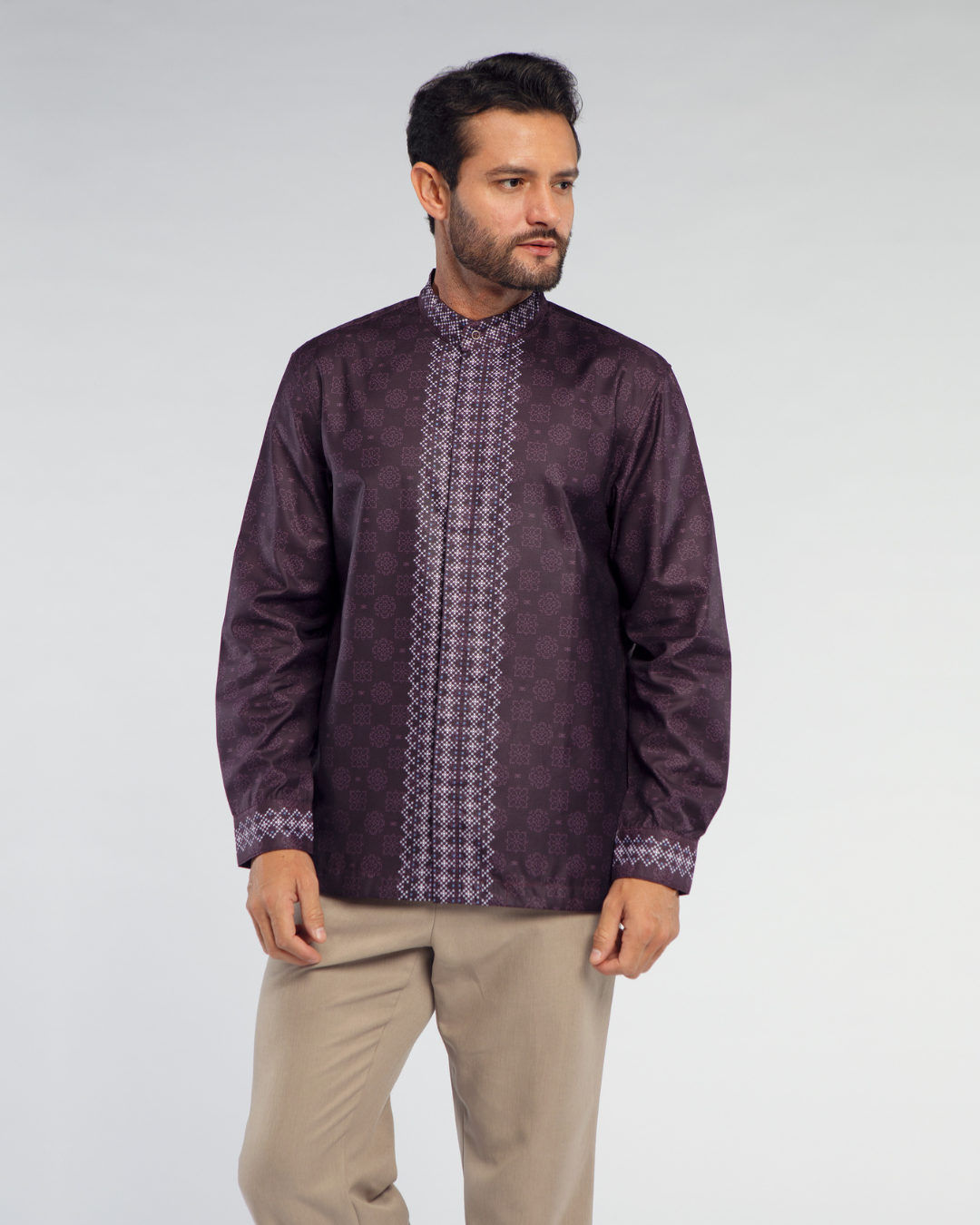 Serene shirt Dad Burgundy Lengan Panjang