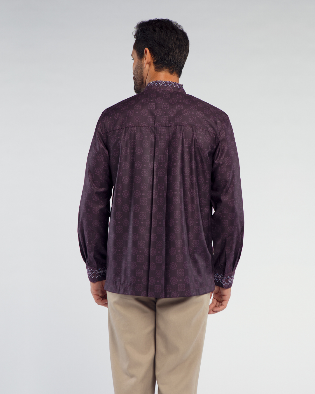 Serene shirt Dad Burgundy Lengan Panjang