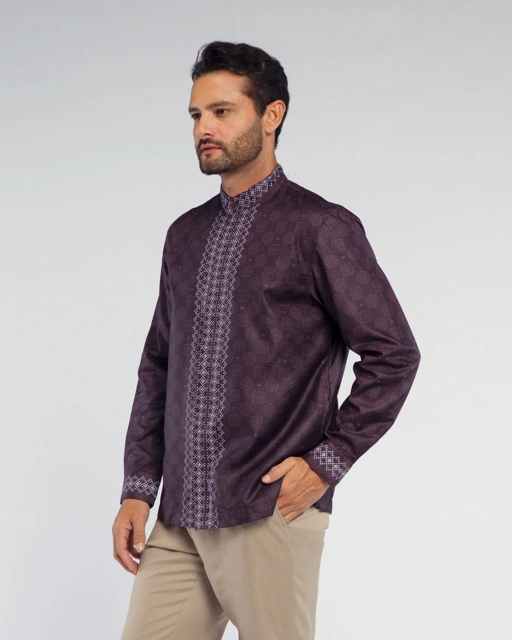 Serene shirt Dad Burgundy Lengan Panjang