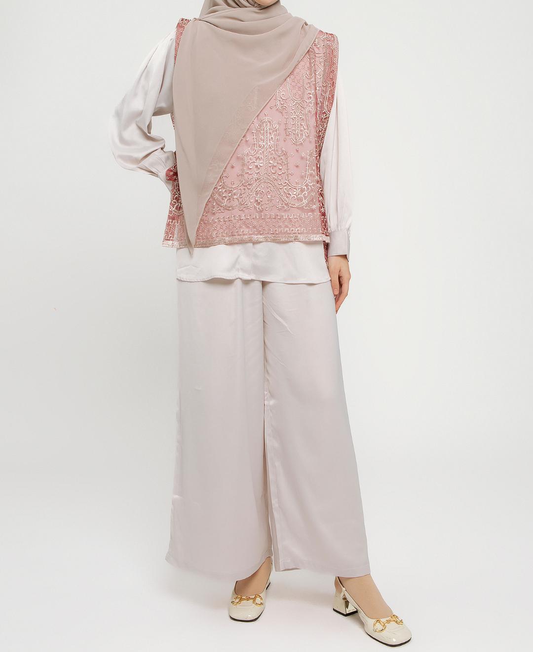 Zaida set Mom & Kids (Sage,Maroon,Dusty Pink)