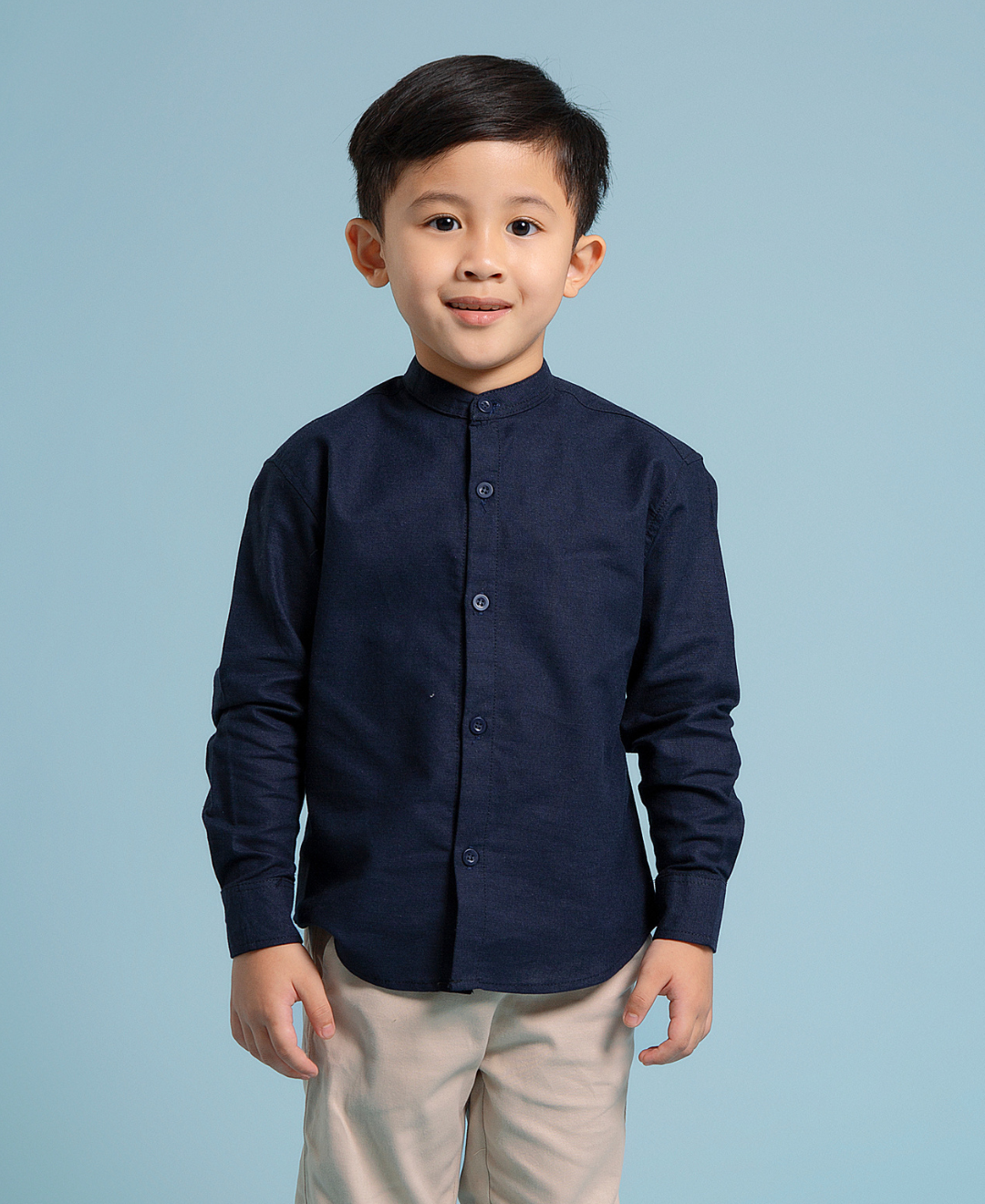 Albie Shirt Kids (Navy,Broken White,Tan)