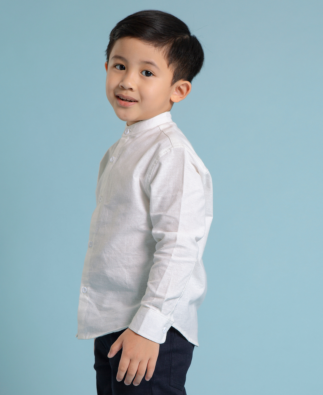 Albie Shirt Kids (Navy,Broken White,Tan)