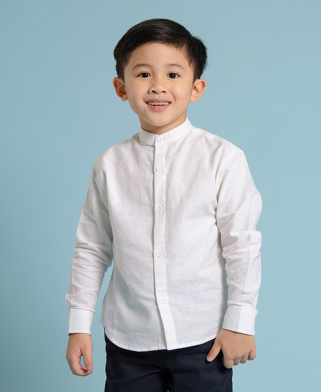 Albie Shirt Kids (Navy,Broken White,Tan)