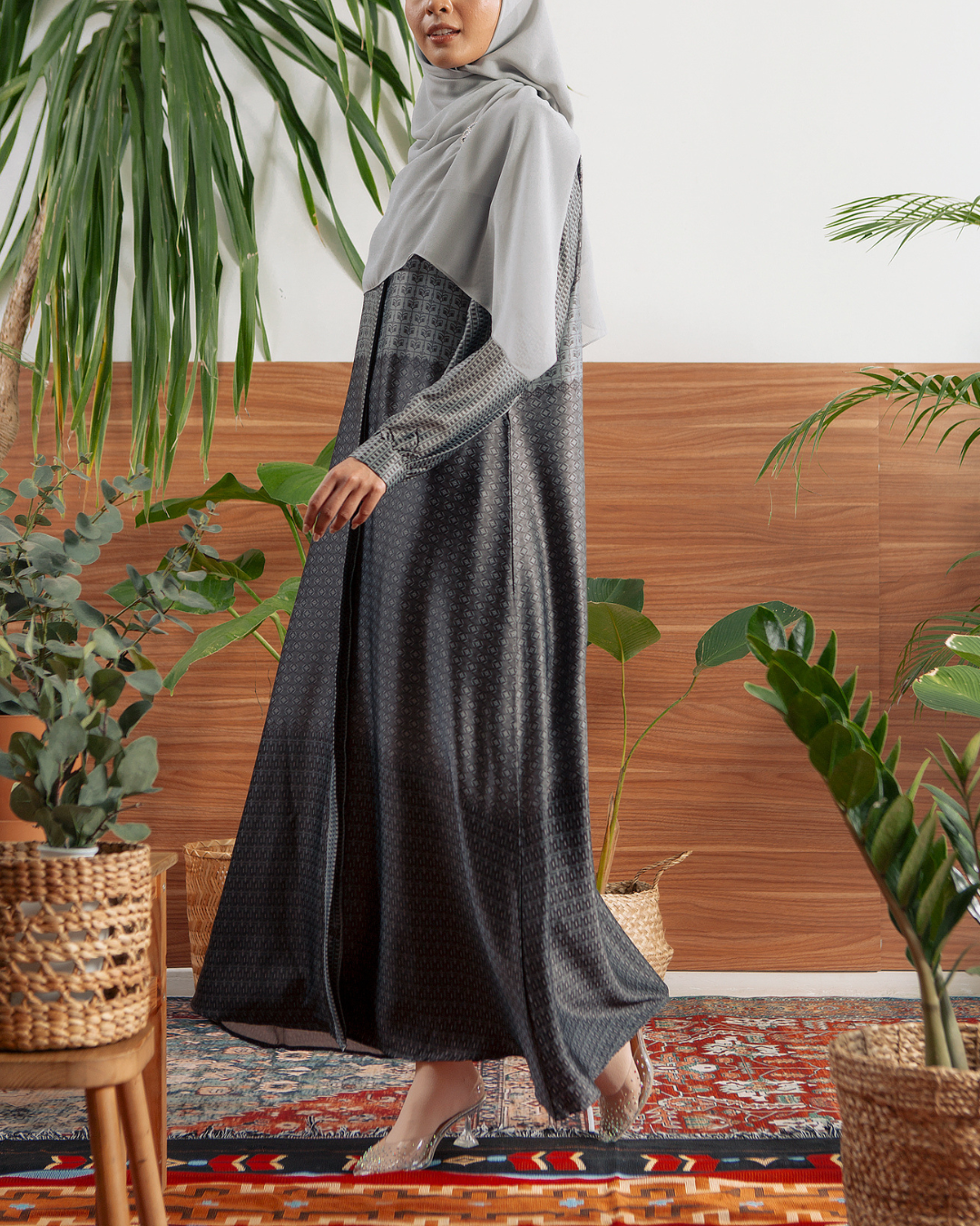 Delisha Dress Mom (Charcoal,Khaki)