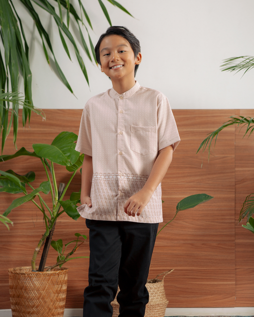 Delisha Shirt Kids (Charcoal,Khaki)