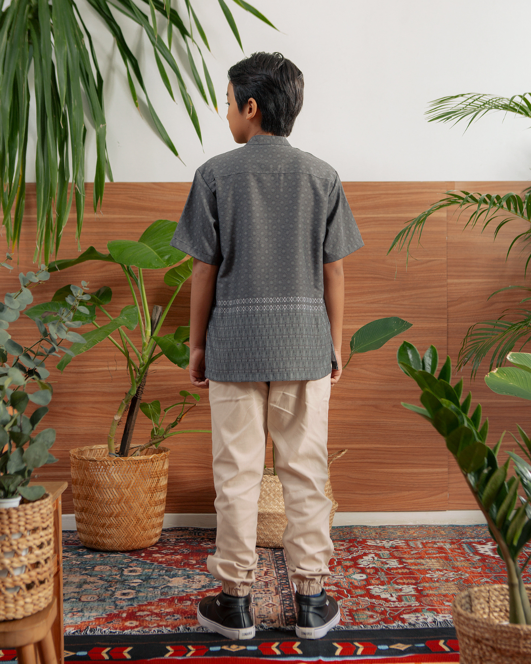 Delisha Shirt Kids (Charcoal,Khaki)