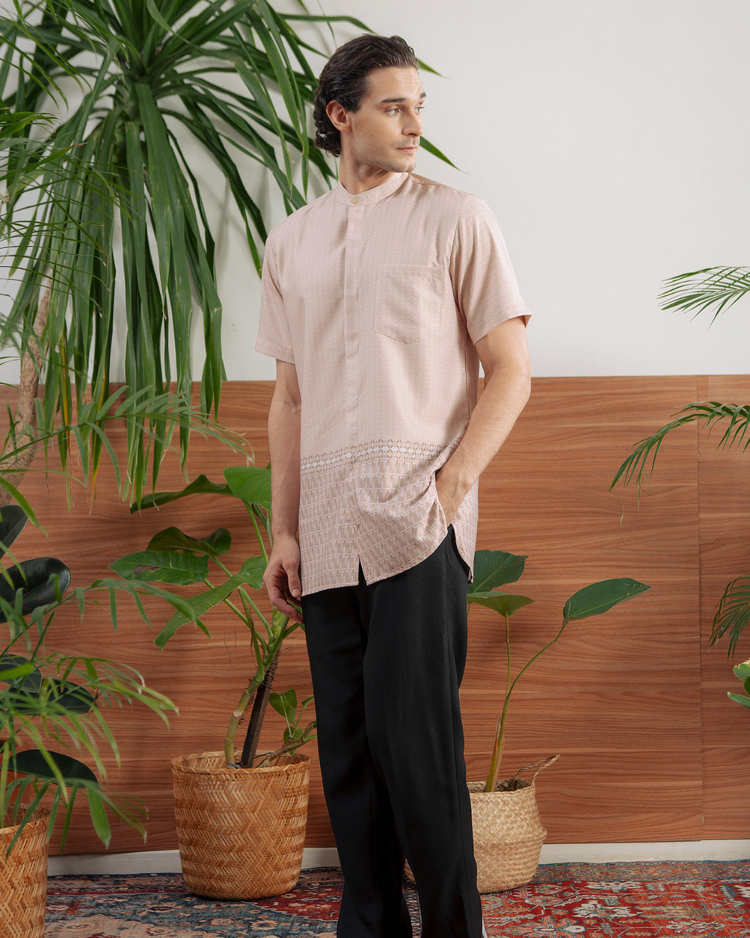 Delisha Shirt Man  (Charcoal,Khaki)