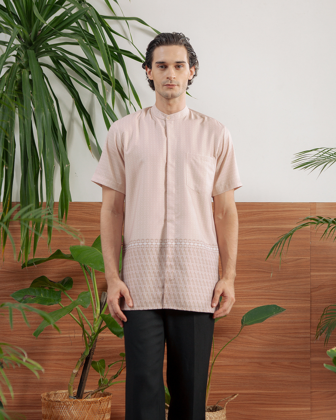 Delisha Shirt Man  (Charcoal,Khaki)