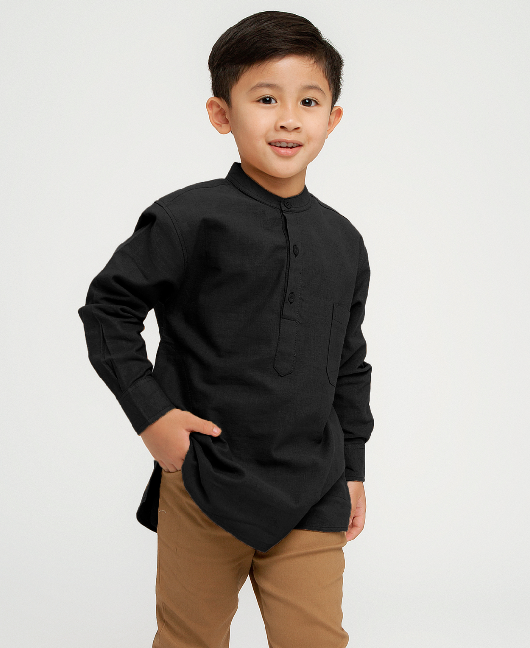 Evano Kurta Kids (Olive,Cream,Black)