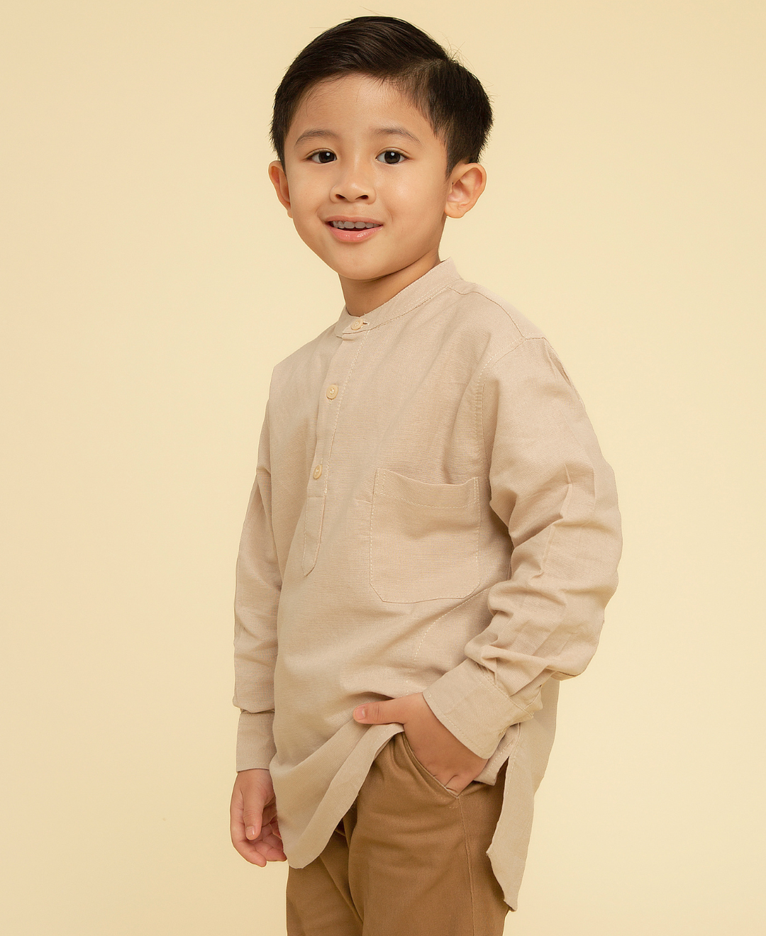 Evano Kurta Kids (Olive,Cream,Black)