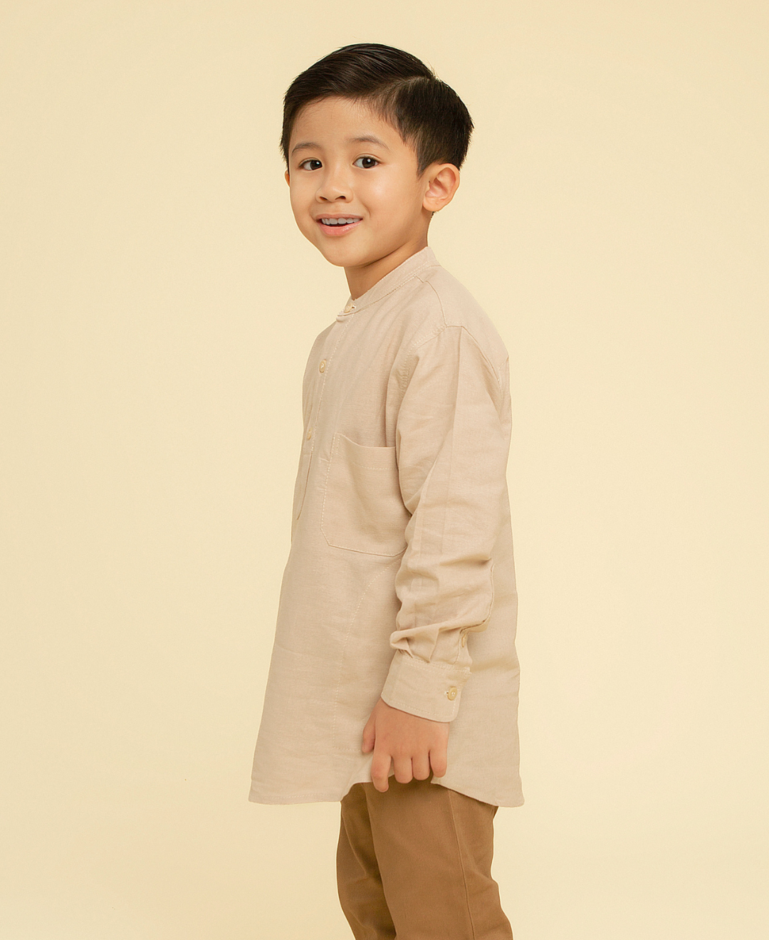Evano Kurta Kids (Olive,Cream,Black)