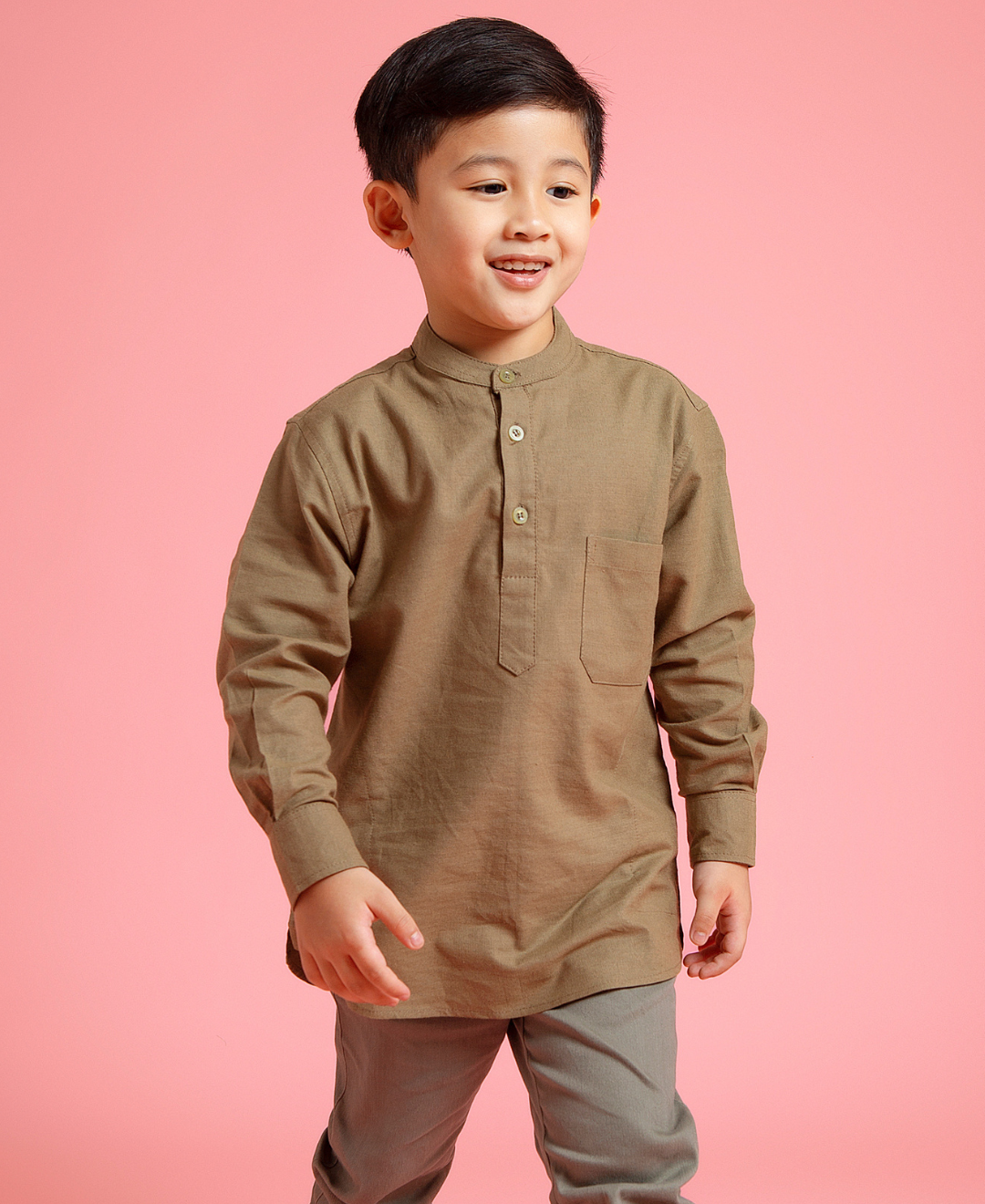 Evano Kurta Kids (Olive,Cream,Black)
