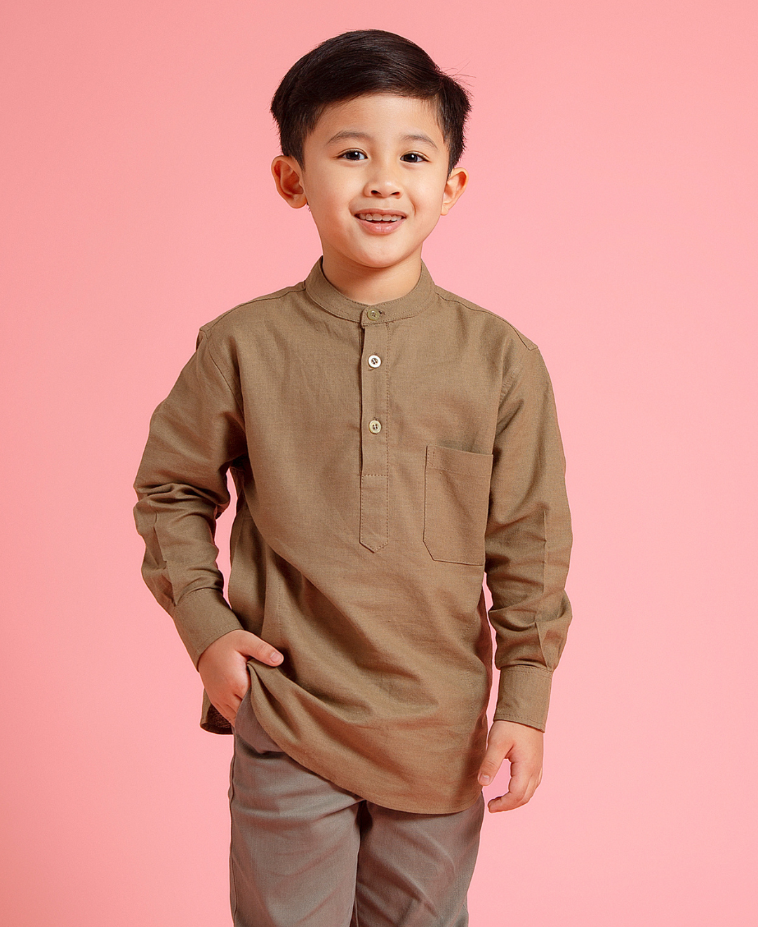 Evano Kurta Kids (Olive,Cream,Black)