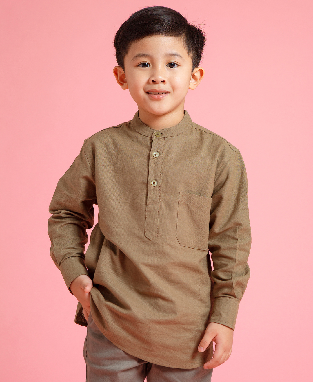 Evano Kurta Kids (Olive,Cream,Black)