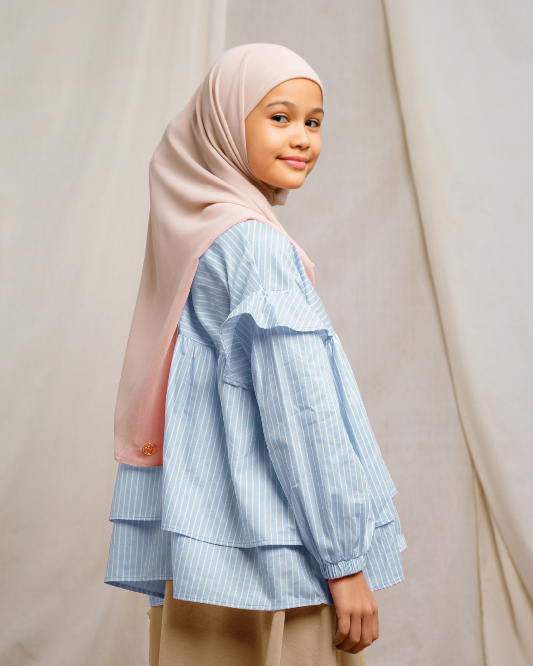 Laudya Blouse Kids (Brown,Pink,Sky Blue)
