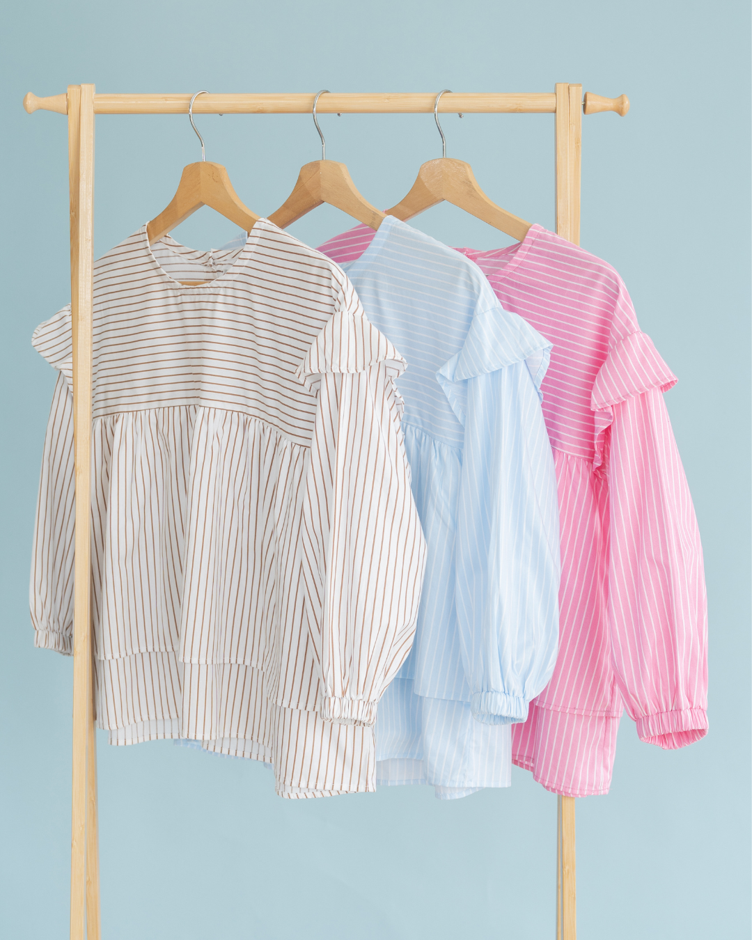 Laudya Blouse Kids (Brown,Pink,Sky Blue)