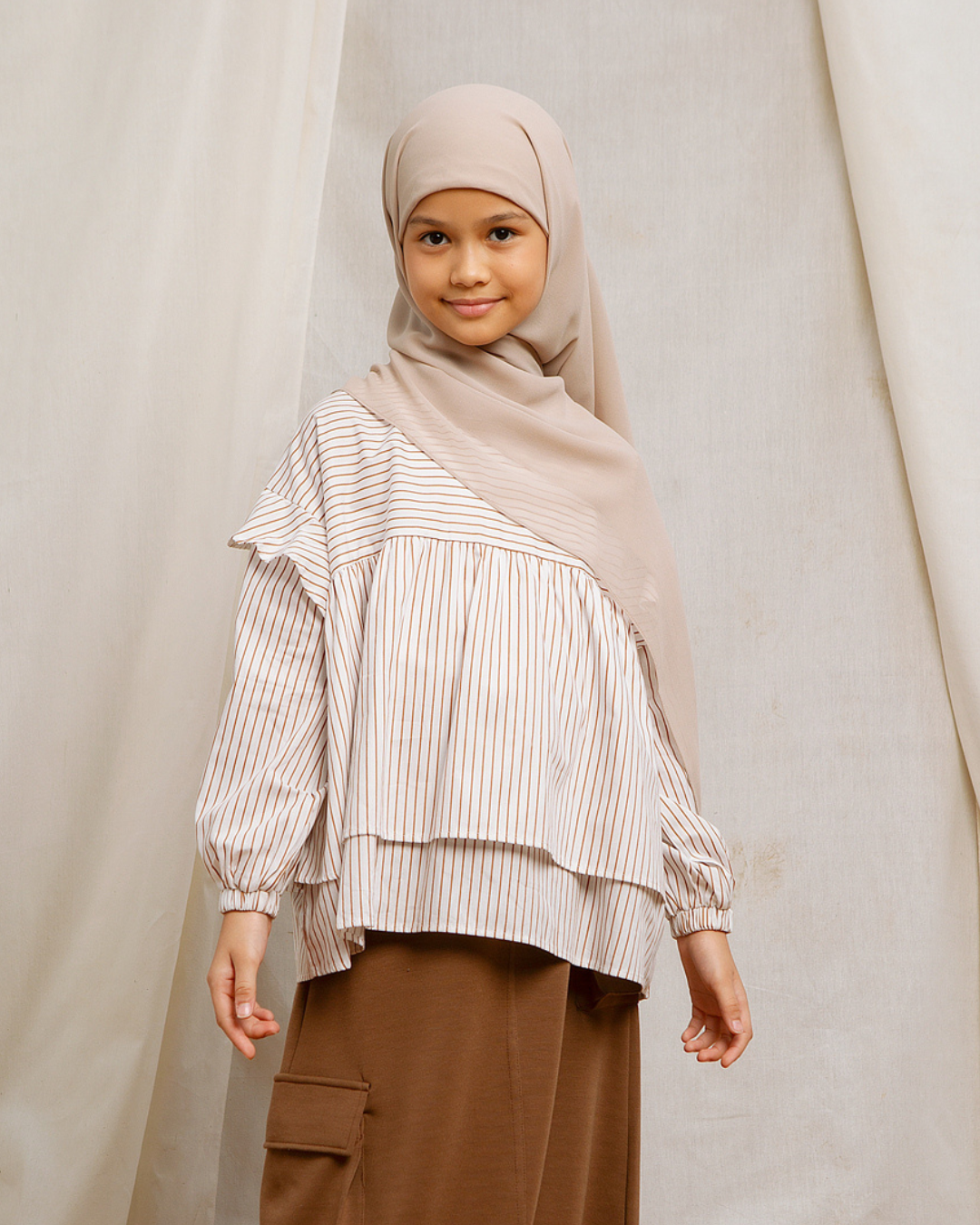 Laudya Blouse Kids (Brown,Pink,Sky Blue)
