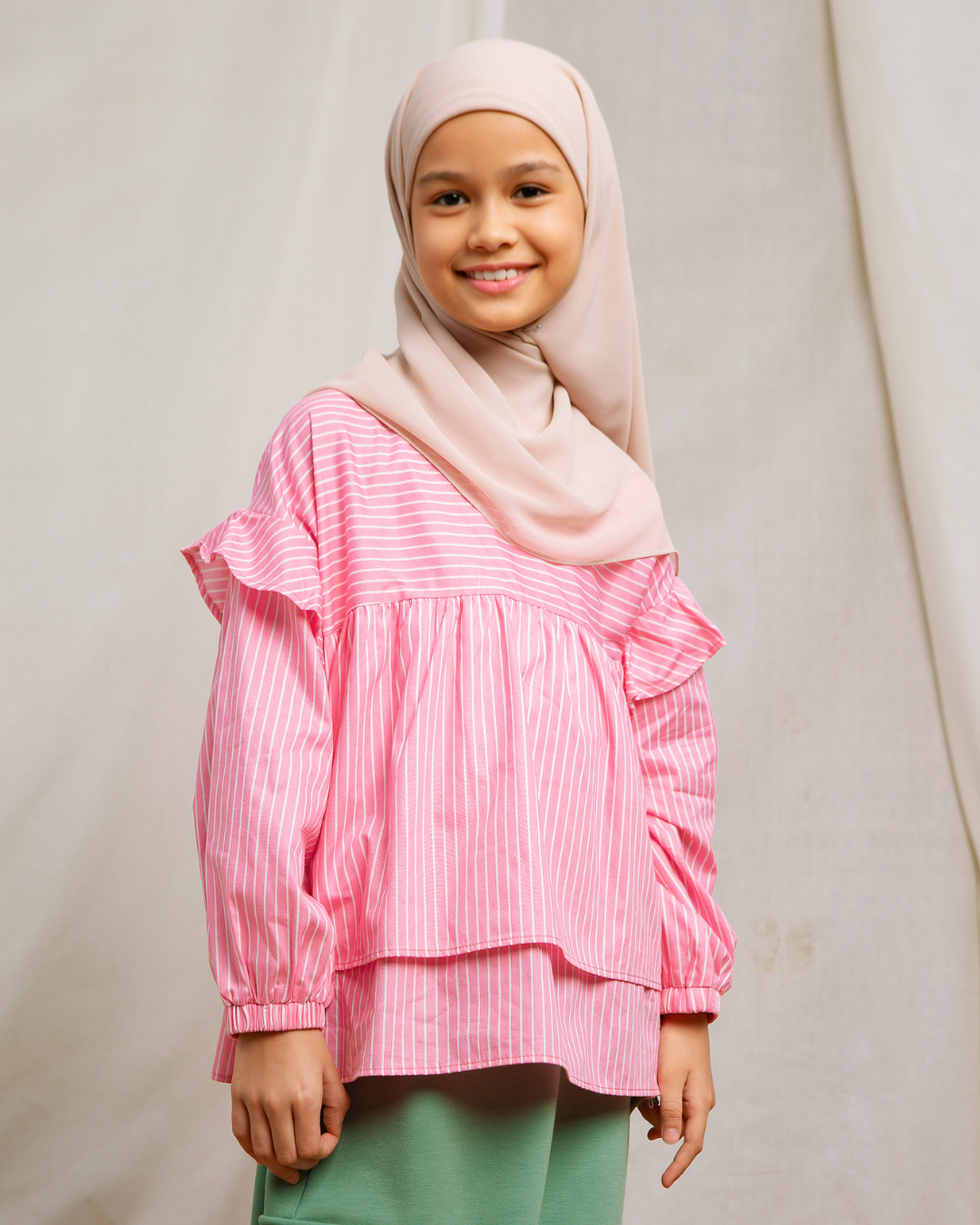 Laudya Blouse Kids (Brown,Pink,Sky Blue)