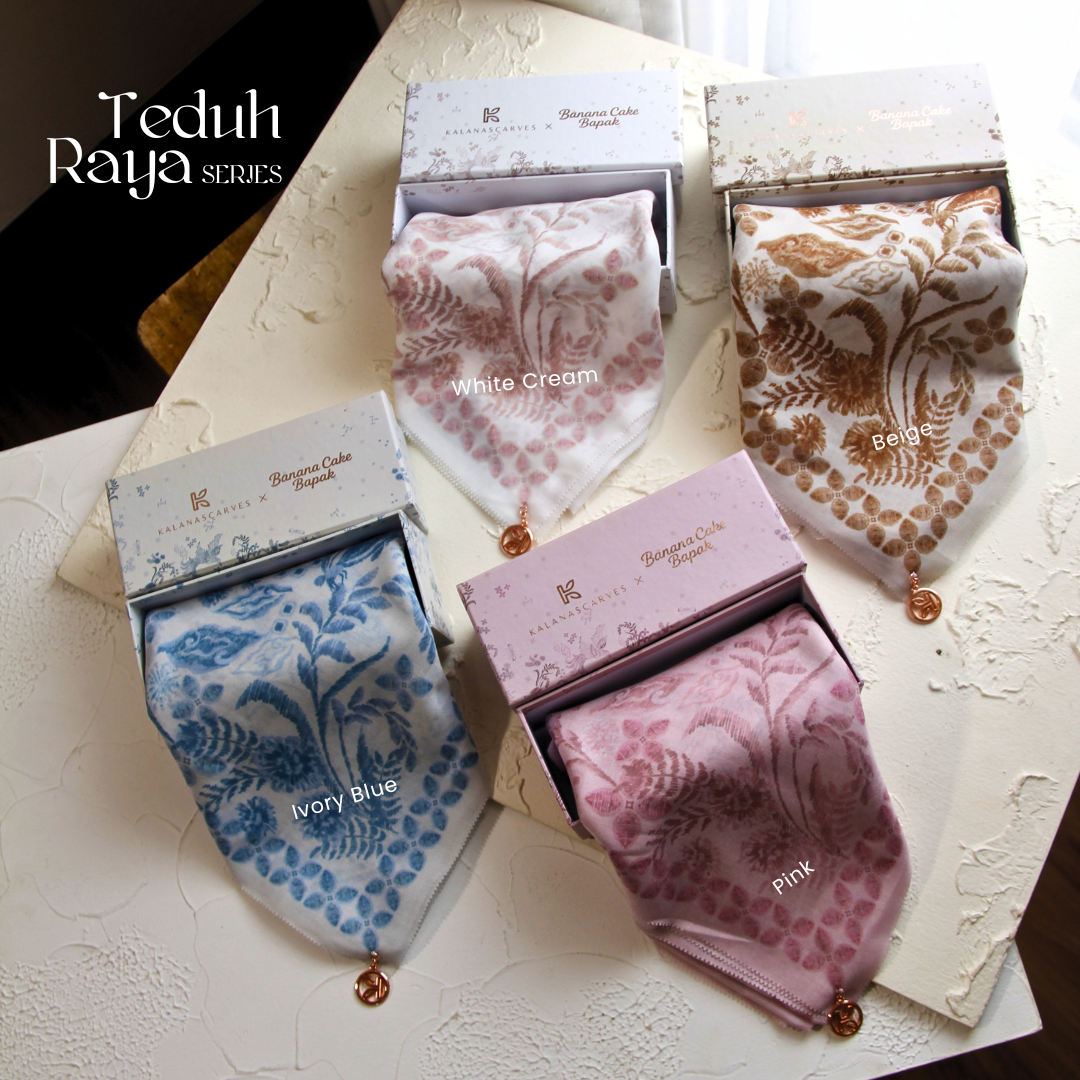 Teduh Series Signature Scarf - White Cream