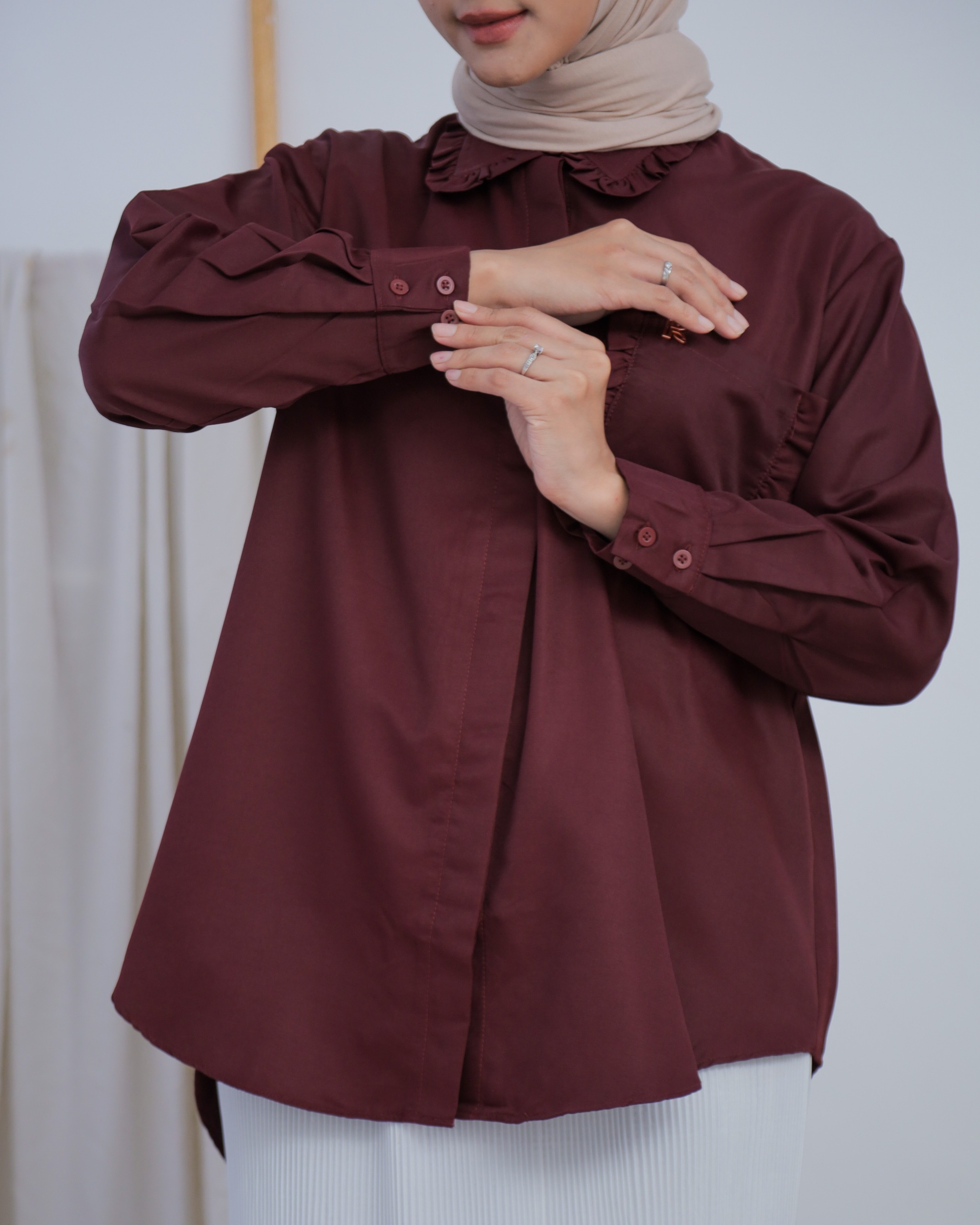 Lumina Blouse Series Maroon