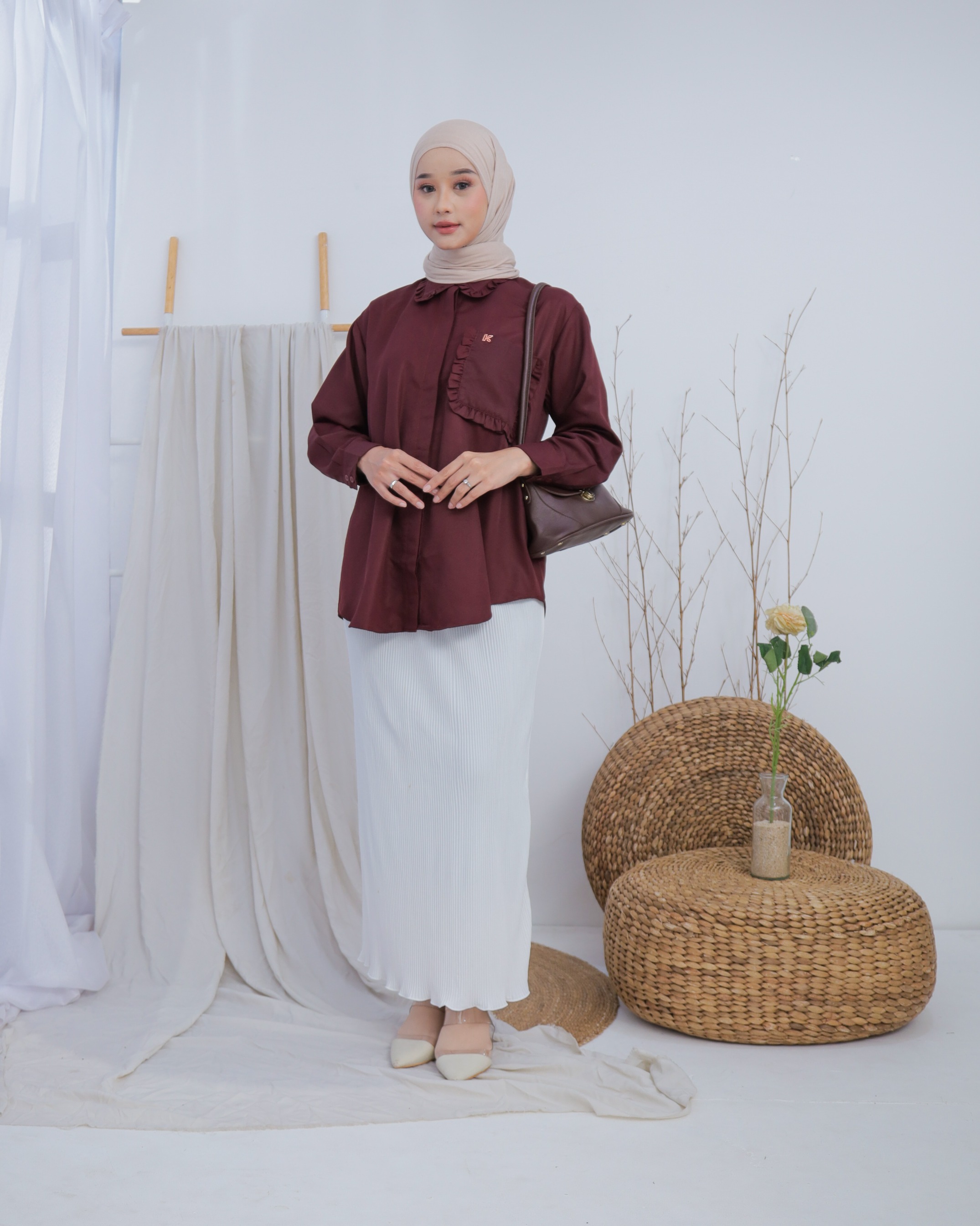 Lumina Blouse Series Maroon