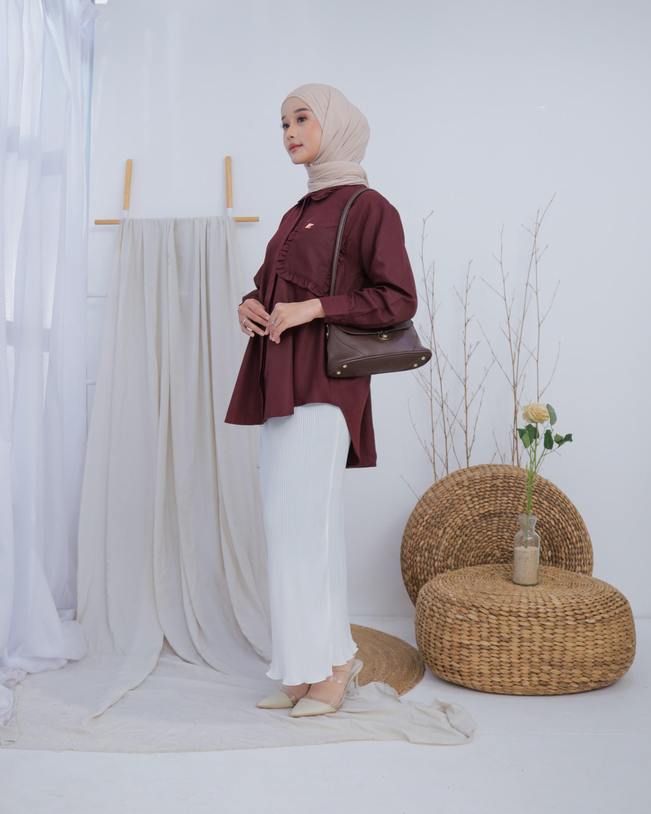 Lumina Blouse Series Maroon