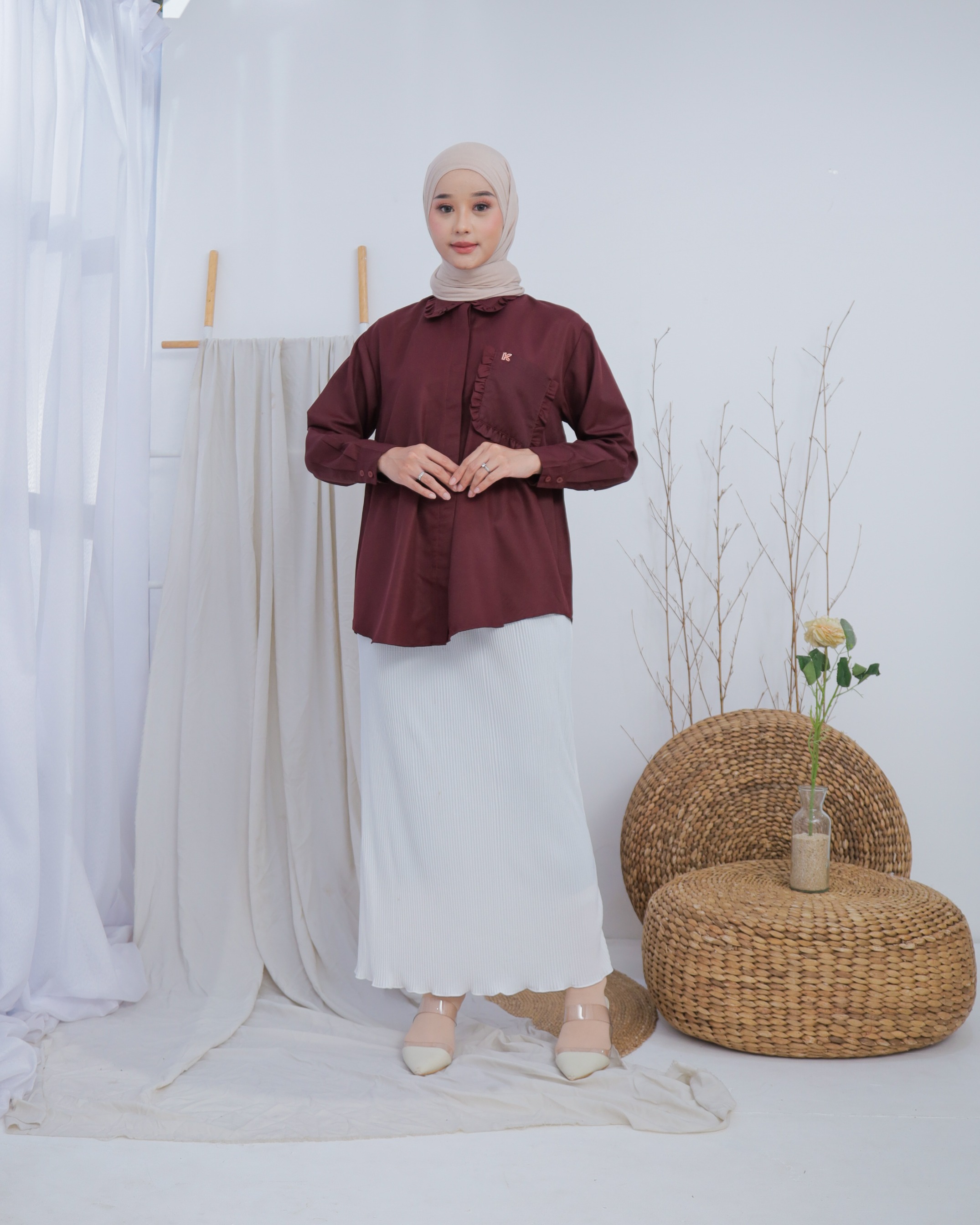 Lumina Blouse Series Maroon