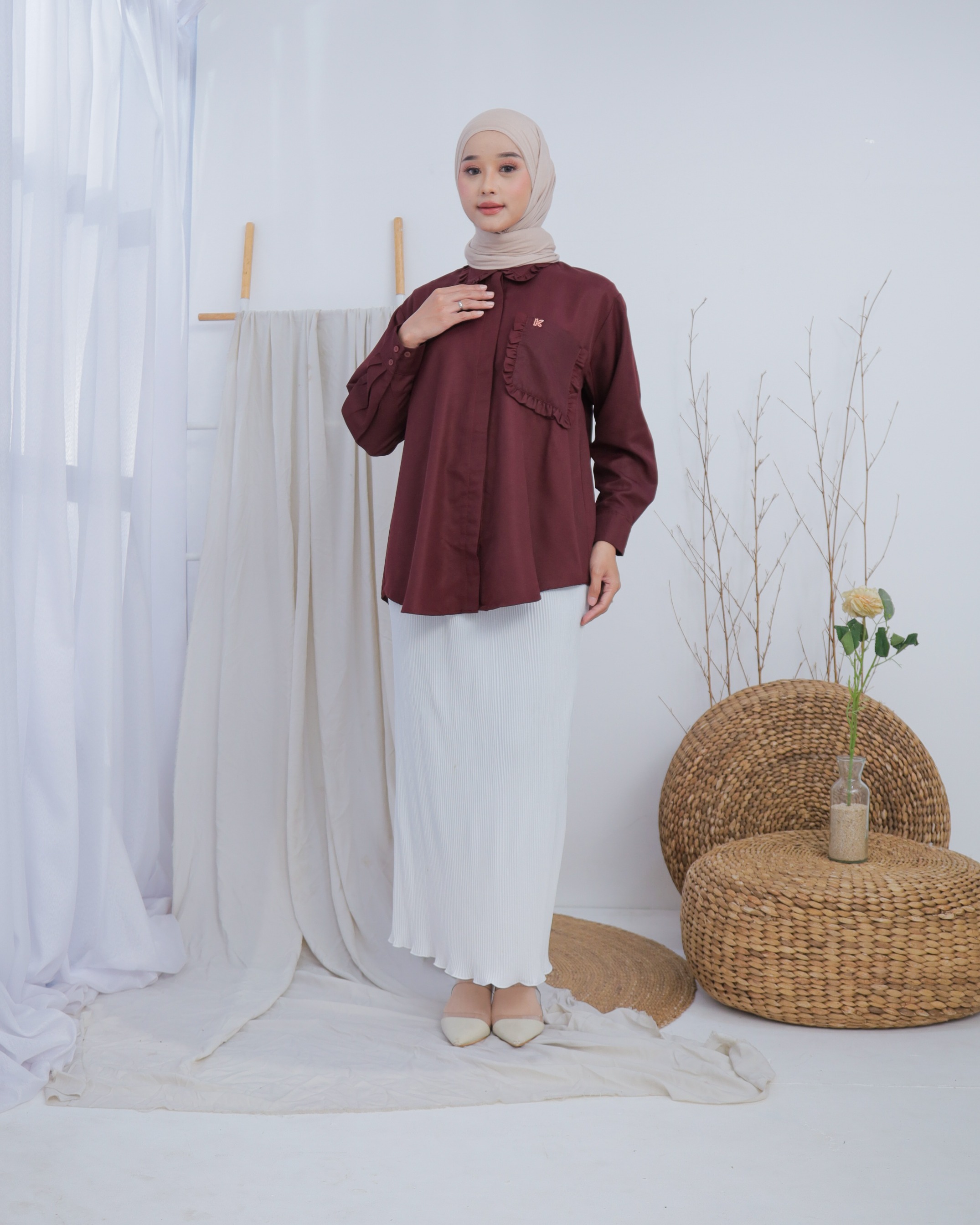 Lumina Blouse Series Maroon