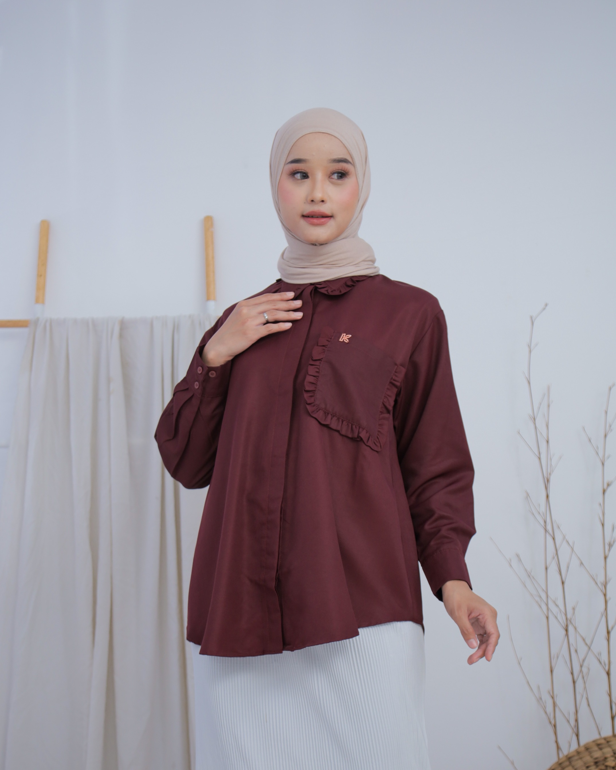 Lumina Blouse Series Maroon