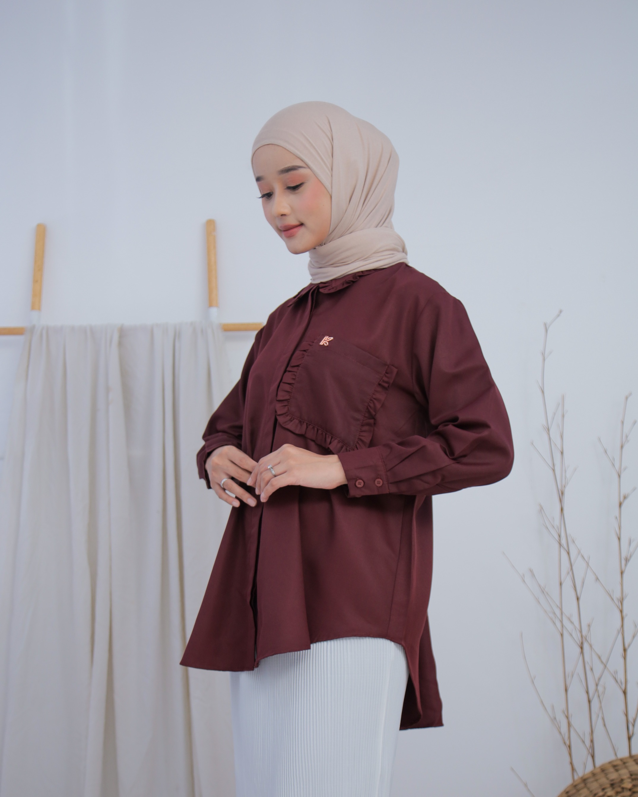 Lumina Blouse Series Maroon