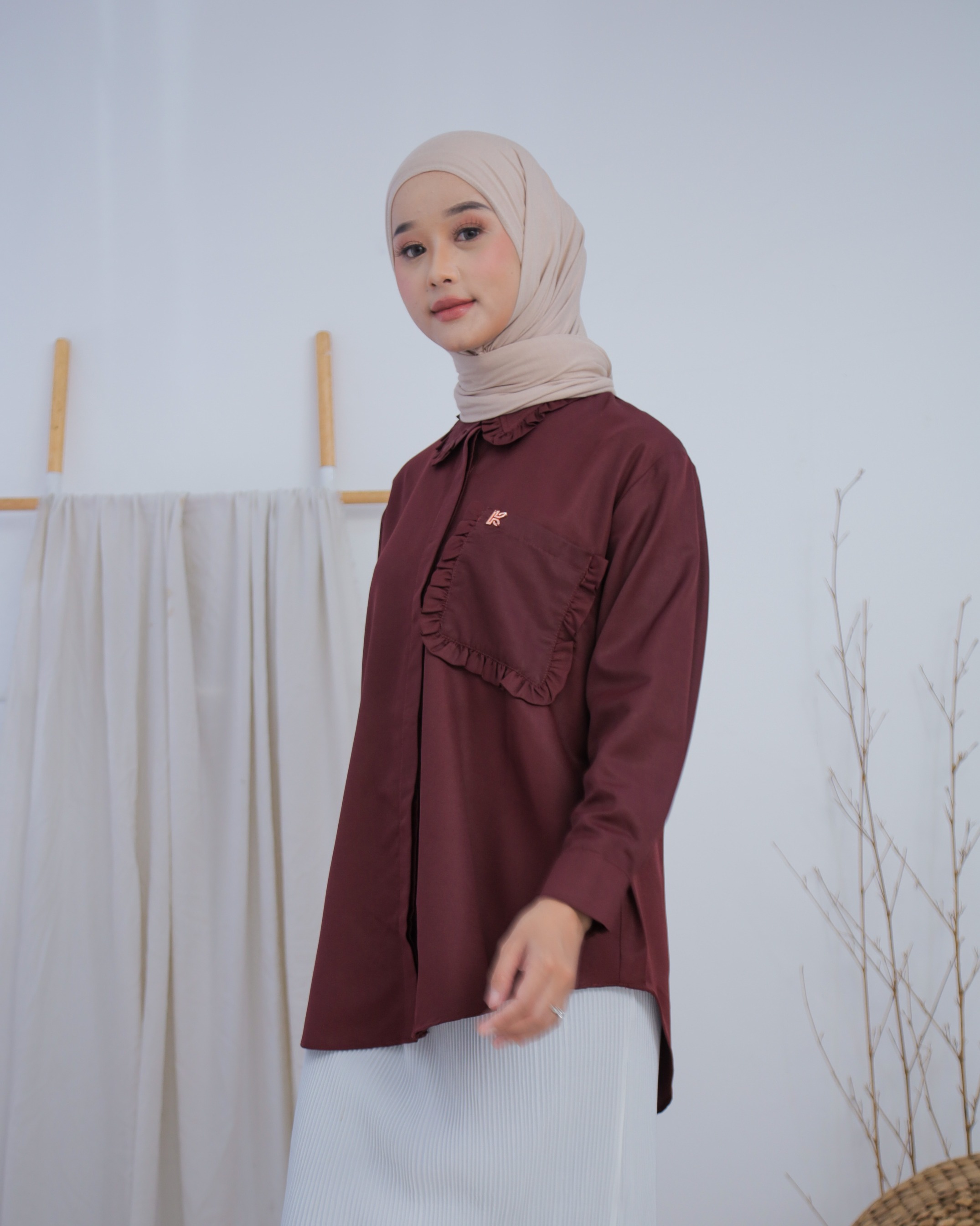 Lumina Blouse Series Maroon