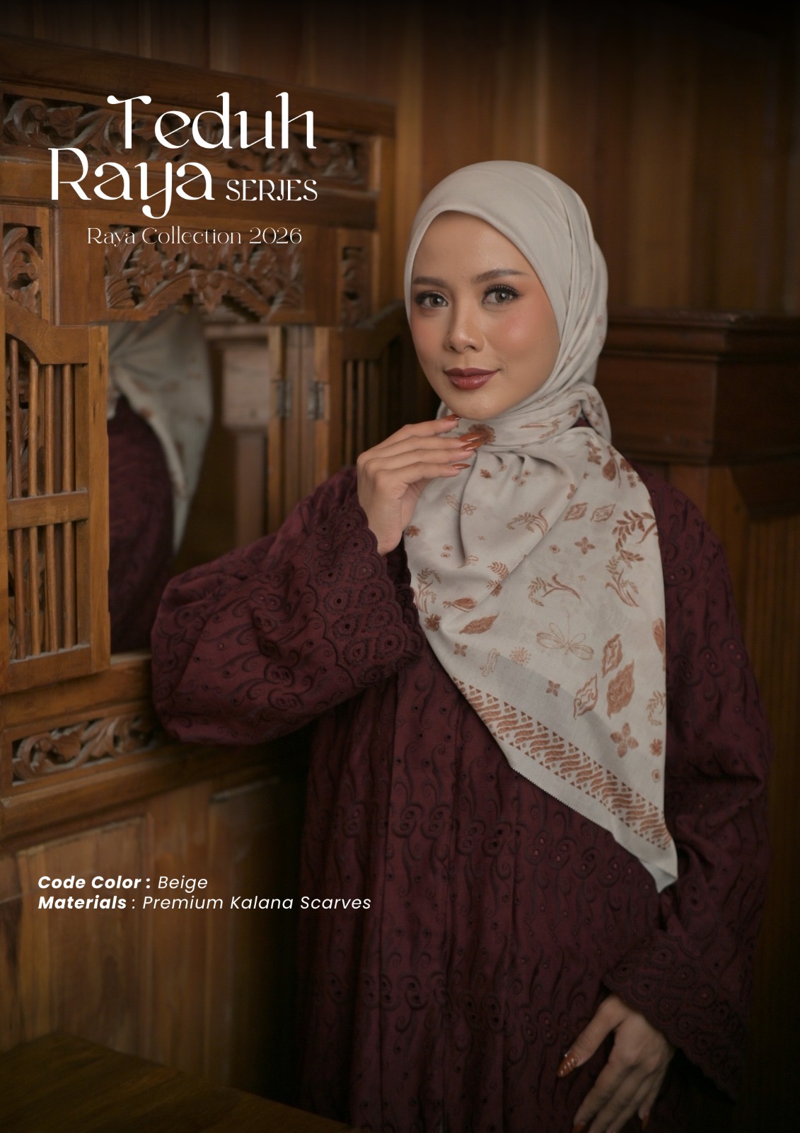 Teduh Series Signature Scarf - Beige