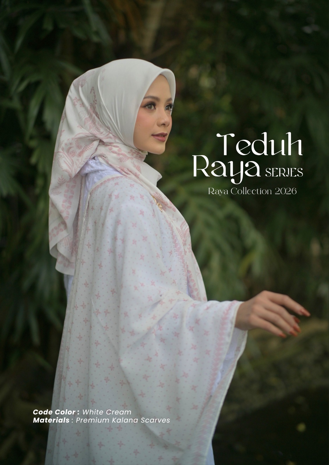 Teduh Series Signature Scarf - White Cream