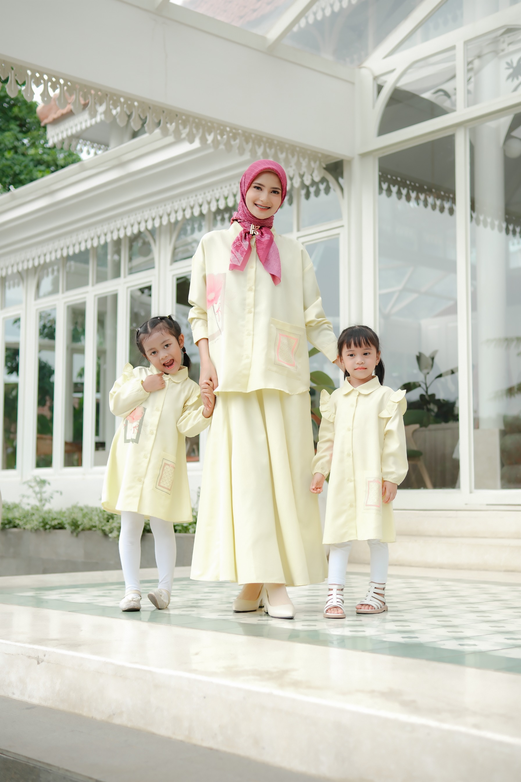 Kalana Scarves x Circle In Poppy Midi Dress Yellow Haze