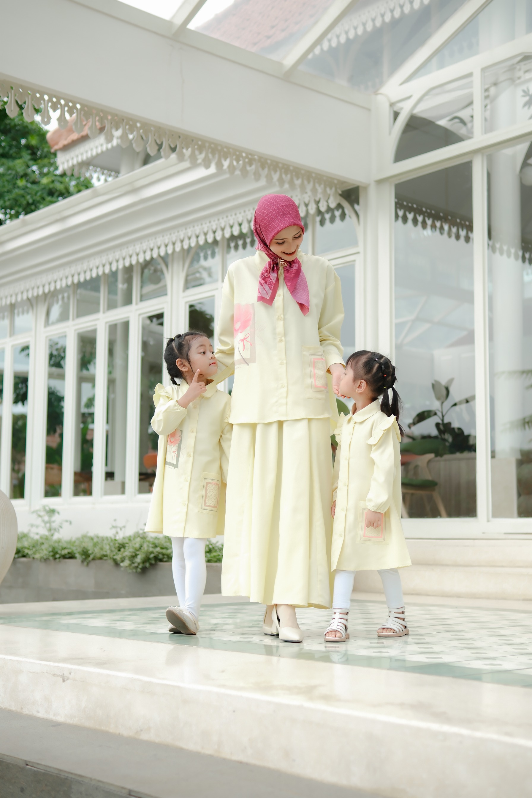 Kalana Scarves x Circle In Poppy Midi Dress Yellow Haze