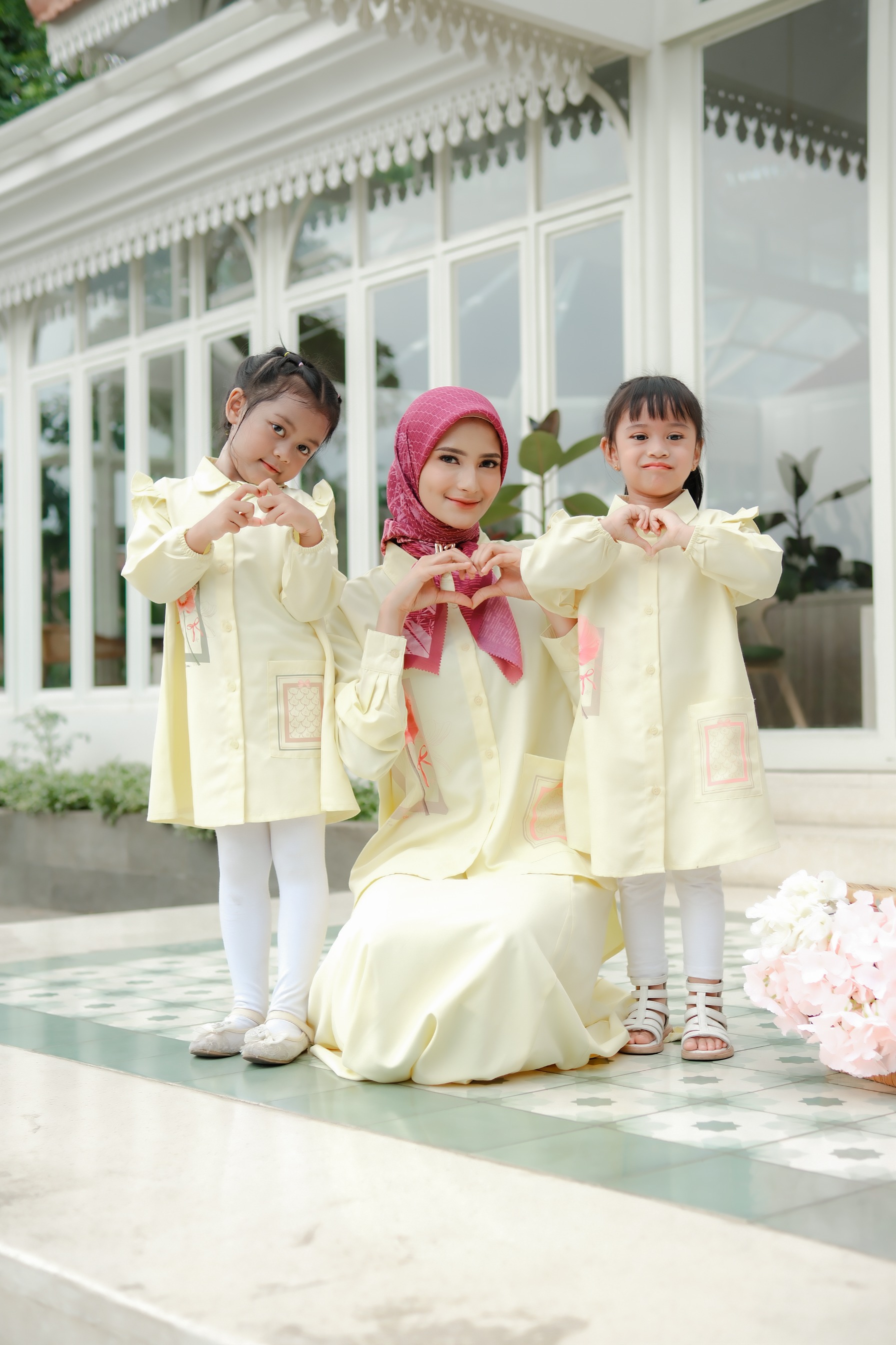 Kalana Scarves x Circle In Poppy Midi Dress Yellow Haze