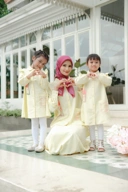Kalana Scarves x Circle In Poppy Midi Dress Yellow Haze