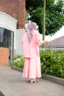 Kalana Scarves x Circle In Poppy One Set Pink Coral