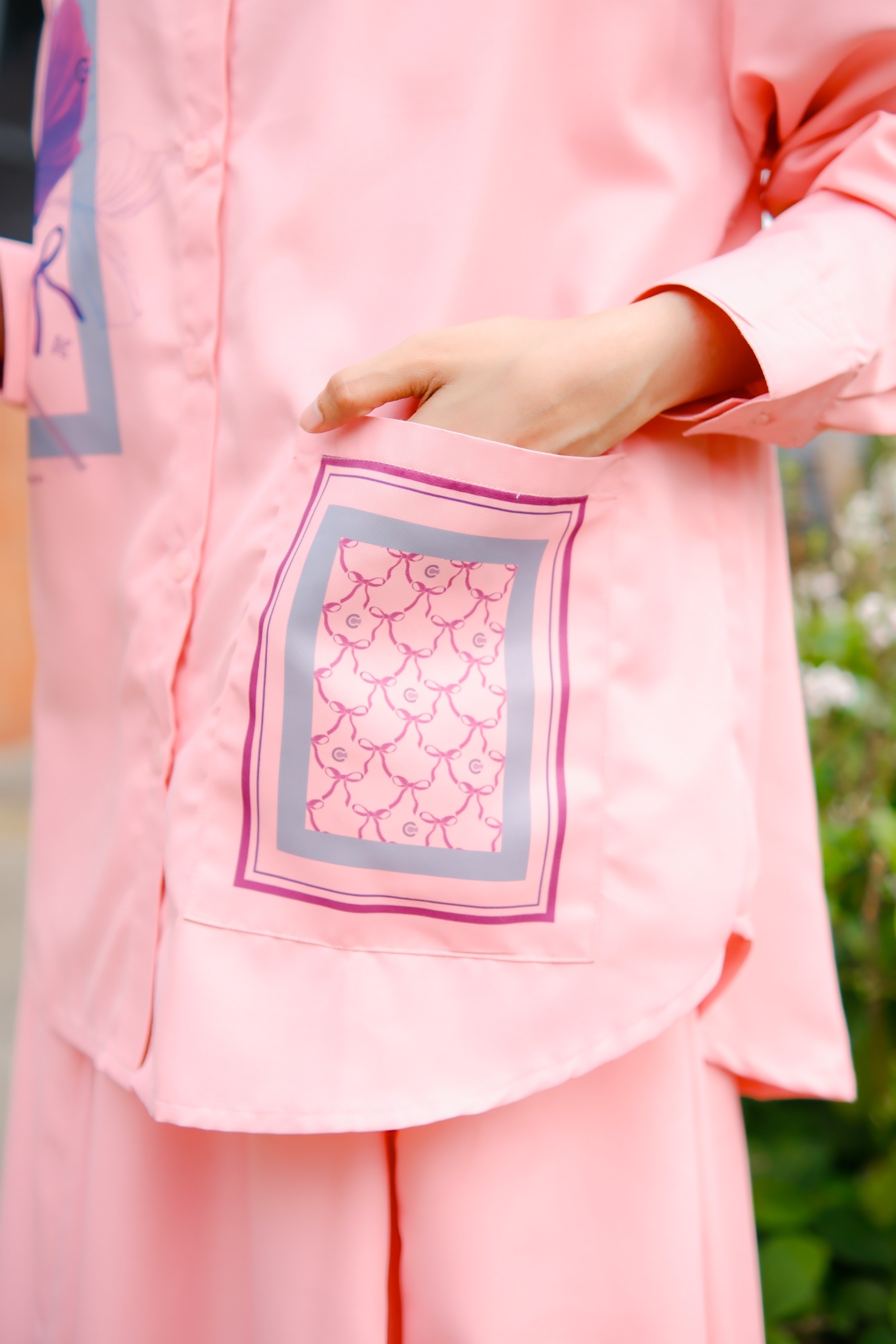 Kalana Scarves x Circle In Poppy One Set Pink Coral